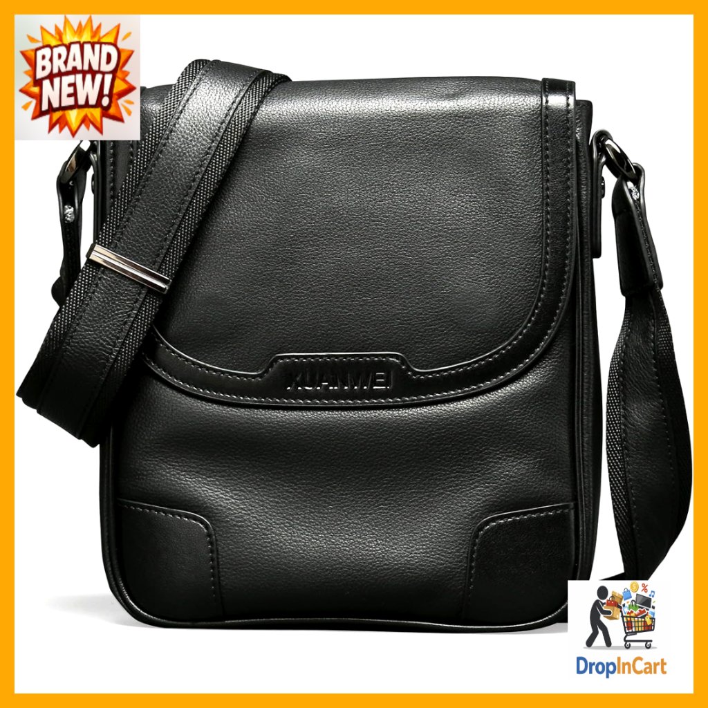 Full Grain Leather Messenger Bag Business Work Tablet Carry Adjustable Strap